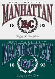 vintage typography retro college varsity manhattan new york slogan print for graphic tee t shirt or sweatshirt - vector