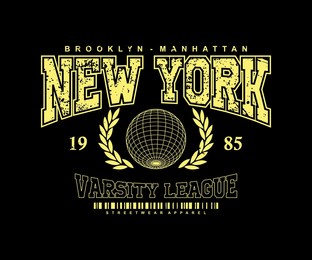 vintage typography college varsity new york slogan print with grunge effect for graphic tee t shirt or sweatshirt - vector