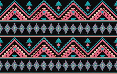 ikat geometric folklore ornament. tribal ethnic vector texture. seamless striped pattern in aztec style. figure tribal embroidery. indian, scandinavian, gypsy, mexican, folk pattern. boho chic design.