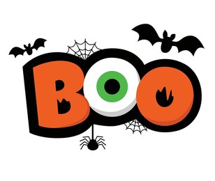 boo halloween vector illustration. boo vector cartoon