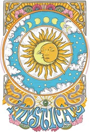 old celestial mystic vector prints and posters with slogans and quotes. retro graphic for tee