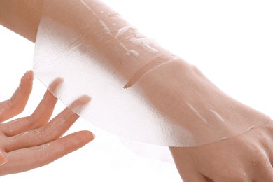 beauty and skin care facial mask cloth shows transparent and moisturizing skin care