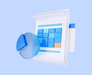 business analysis with graphs 3d illustration