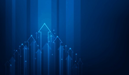 business investment graph arrow up to success. graph technology to success. financial data increase strategy. market chart profit money. vector illustration fantastic.