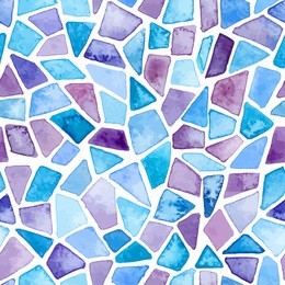 watercolor mosaic seamless pattern. vector illustration