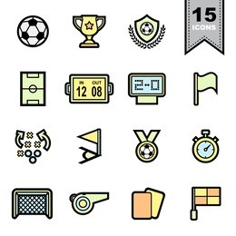 soccer football  line icons set.illustration eps 10 