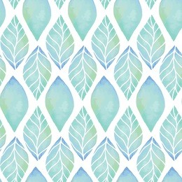 vintage seamless pattern based on geometric shapes. watercolor paint. can be used as decoration for the gift boxes, wallpapers, backgrounds, web sites. the ornament with green leaves. nature theme.