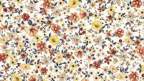 abstract monochrome solid variety of small flowers arrangement with medium color, all over vector design with bright background illustration digital image for textile printing factory