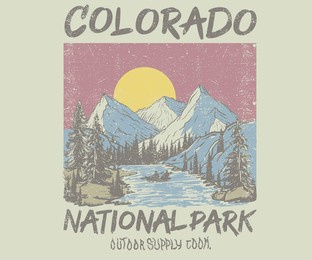 colorado national park. mounting adventure artwork for t shirt , sweatshirt, poster, sticker and others. summer vibes art.