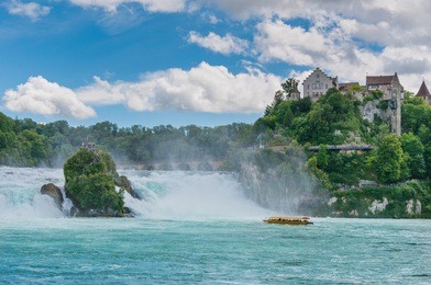 the rhine falls is the largest waterfall in europe, schaffhausen, switzerland.