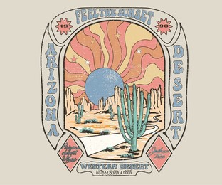 mountain graphic print. arizona desert state graphic print artwork for apparel, t shirt, sticker, poster, wallpaper and others. desert vibes print.