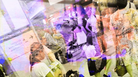 abstract illustration with a colorful theme - photo collage in bright color.