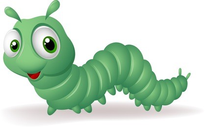 green cartoon caterpillar