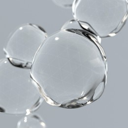 real transparent water drips. pure cosmetics product. moisturizer skin care. cosmetic essence, liquid bubbles, molecules of liquid bubbles on the background. 3d rendering