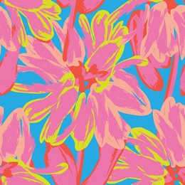 colourful abstract floral seamless pattern design for fashion textiles, graphics, backgrounds and crafts