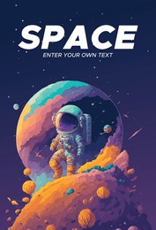 explore the vast expanse of the universe with this stunning image of an astronaut walking on the moon with the planets in the background. this awe-inspiring scene captures the beauty and wonder 