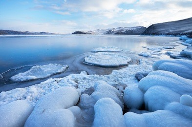 lake baikal during the freeze-up