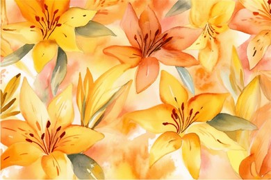 elegant flower watercolor art background vector. wallpaper design with floral paint brush line art. leaves and flowers nature design for cover, wall art, invitation, fabric, poster, canvas print.