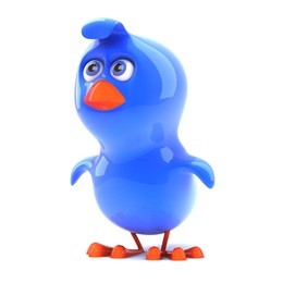 3d render of a blue bird