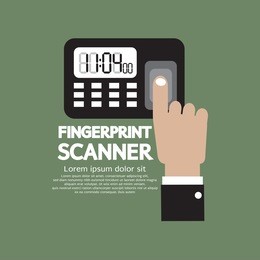 finger on fingerprint scanner device vector illustration