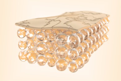 dry skin icon 3d render. structure of damaged or aging skin with flaking and wrinkles. epidermis, dermis and subcutaneous tissue skin layers. isolated skin surface with bubble cells. 3d illustration