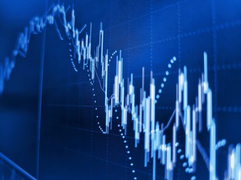 financial stock market. abstract financial chart with graph and stack of coins in double exposure style background. growing business graph with rising up trend