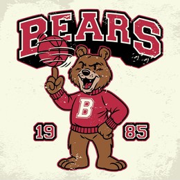 vector of bear mascot vintage design old school