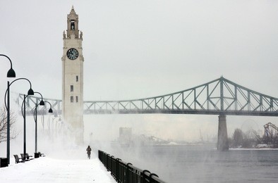 snow, solitude, quebec, and time are all evident in this photo.
