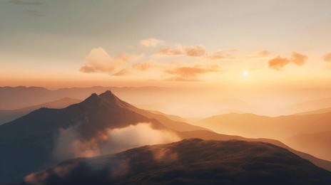 sunset view from the top of a mountain