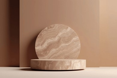 natural stone slab podium, 3d rendering