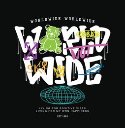 grunge urban street style typography text and drawings. vector illustration design for fashion graphics, t shirt prints.