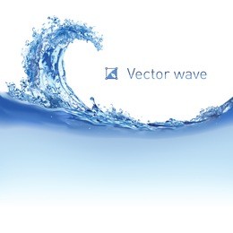 cool water wave. illustration on white for design