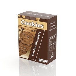 3d cookies paper package isolated on white