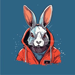 a drawing of a rabbit. digitally painted bunny. digital art. vector illustration, isolated. anime style theme rabbit