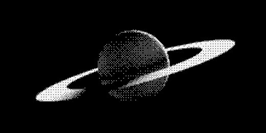 pixel art stylized saturn planet with rings. black space background. universe and space travel concept. minimal pixel art style vector space illustration.