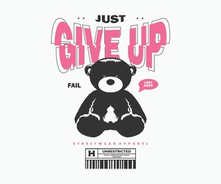 futuristic illustration of bear t shirt design, vector graphic, typographic poster or tshirts street wear and urban style