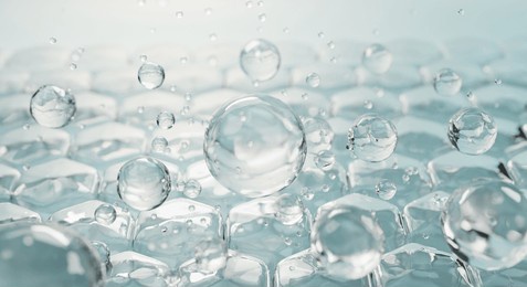 3d collagen and vitamin drop on skin cell. serum through the skin layer and reduce up saggy skin of the skin cell. 3d rendering.  