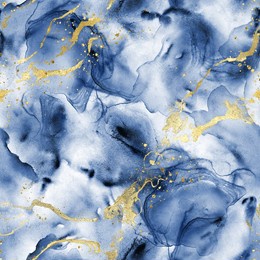 abstract watercolor grunge luxury background. hand drawn blue and golden glitter stains, splashes elements seamless pattern. watercolour texture. print for textile, fabric, wallpaper, wrapping paper