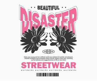 aesthetic illustration of daisy flower t shirt design, vector graphic, typographic poster or tshirts street wear and urban style