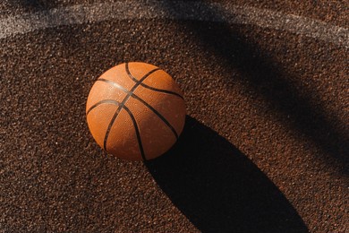 basketball ball on court. sport, competition, play concept 