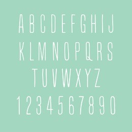 hand-drawn thin alphabet