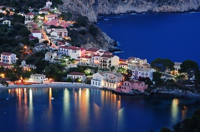 assos village, kefalonia, night shot.