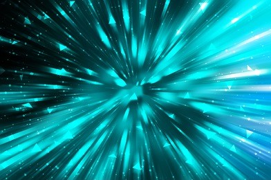 abstract blue background. fractal explosion star with gloss and lines