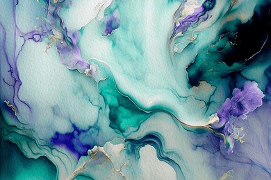 alcohol ink modern abstract painting. watercolor blue mixed liquid painting vector design. red, neutral background.