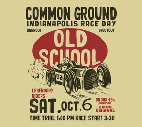 vector retro race car illustration for t shirt print or poster