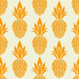 exotic seamless pattern with silhouettes tropical fruit pineapples. food hand drawn repeating background. abstract print texture. cloth art design