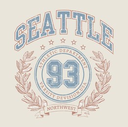 vector artwork in varsity vintage style. texture is removable.