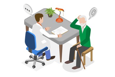 3d isometric flat  conceptual illustration of alzheimer diseas, treatment of mental problems or memory loss