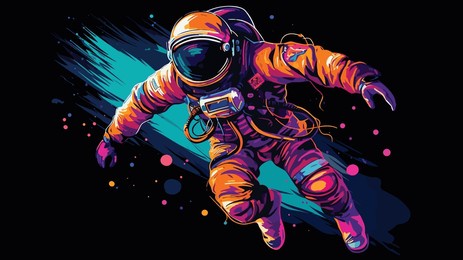 cosmic convergence: astronaut's journey through the universe