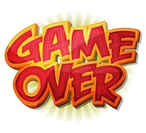 game over icon for ui game/ illustration of a cartoon design game over icon for game user interface